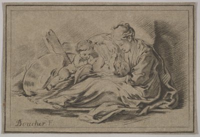 Kahden lapsen äiti, 1700-luku. tekijältä Jurriaan Cootwijk