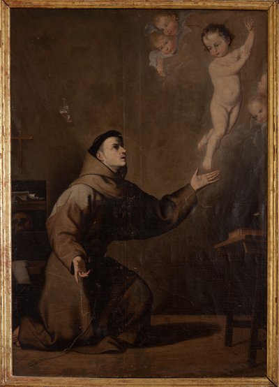Seurakunnan museo. Maalaus. Pyhä Antonius Padovalainen (St. Anthony of Padova). Jose Riberan kopio. Öljy kankaalle. 17. vuosisata. tekijältä Jusepe de (c.1590 1652) (after) Ribera