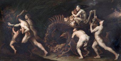 "La Carcasse: noita piirretty hirviön luurankoon", 1600-luku tekijältä Jusepe de Ribera