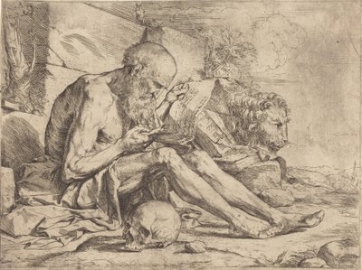 Lukeva pyhä Hieronymus tekijältä Jusepe de Ribera