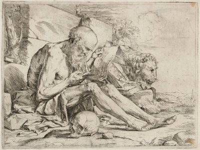 Lukeva pyhä Hieronymus tekijältä Jusepe de Ribera