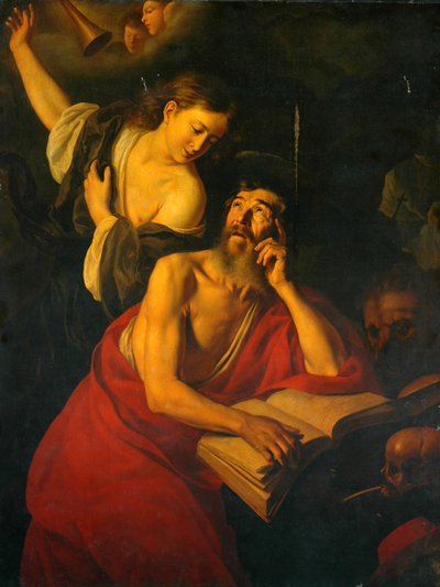 Enkelit vierailevat Pyhällä Hieronymuksella tekijältä Jusepe de Ribera
