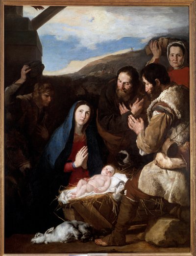 Jose de Ribera dit il Spagnoletto "" espanjalainen"" (1591-1652) Paimenten palvonta. tekijältä Jusepe de Ribera
