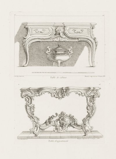 Table de Cabinet., 6. levy (Pöytätutkimus), Oeuvre- teoksen pl. 47. tekijältä Juste Aurèle Meissonnier