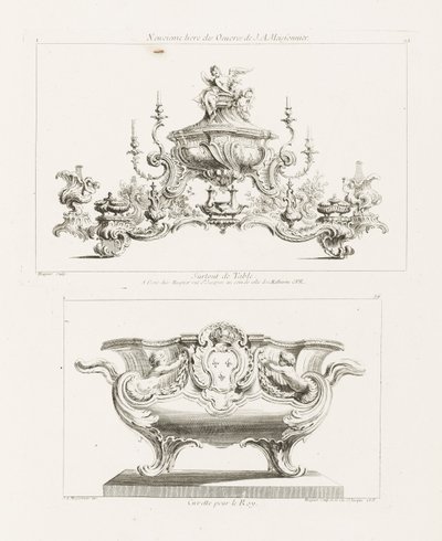 Yhdeksäs sarja J.A. Meissonnierin teoksia, Surtout de Table (Surtout de Table). tekijältä Juste Aurèle Meissonnier