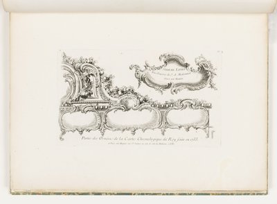 Partie des Ornées de la Carte Chronologique du Roy faite fi 1733 [Osa Ornamentation of the 1733 Chronology (Old Testament) kuninkaalle], pl. 35 paikassa Oeuvre de Juste Aurele Meissonnier tekijältä Juste Aurèle Meissonnier