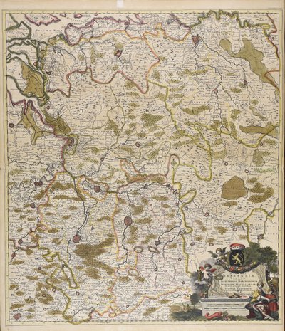 Ducatus Brabantiae tabula : continens Sacri imperii Marchionatum et Dominium Mechliniense / de novo accurate emendata per Iustinum Danckerum. tekijältä Justus Danckerts