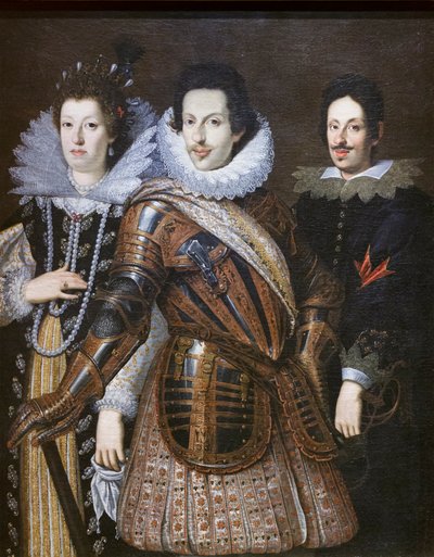 Cosimo II Medici vaimonsa Maria Magdaleena Itävallasta ja hänen poikansa Ferdinand II tekijältä Justus Suttermans