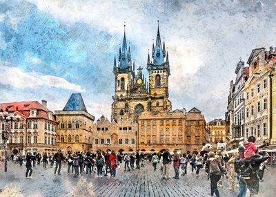 Praha, Tšekki – Vesivärimaalaus, kaupunkitaide (28) tekijältä Justyna Jaszke
