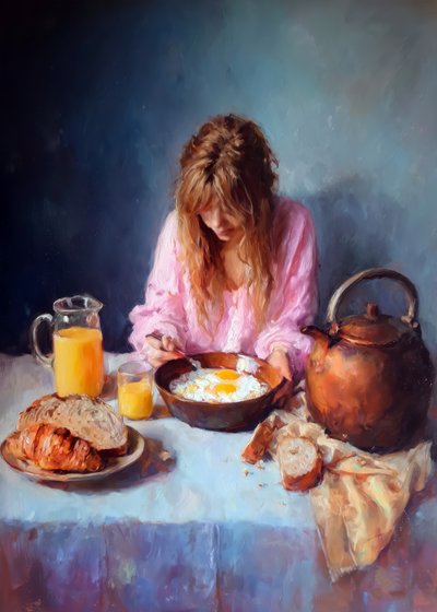 Rauhallinen aamiainen aamulla tekijältä Justyna Jaszke