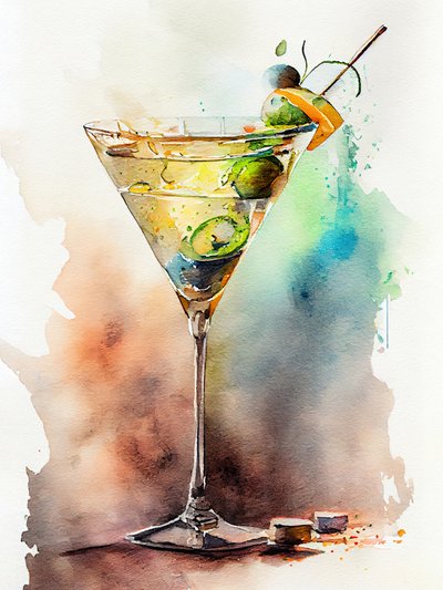 Eläväinen martini-maalaus tekijältä Justyna Jaszke