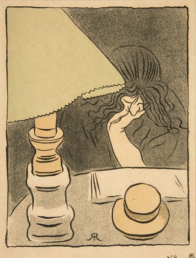 Nainen ja lamppu, pubi. 1894 tekijältä József Rippl Rónai