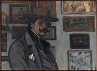 Omakuva ruskeassa hatussa, 1897. tekijältä József Rippl Rónai