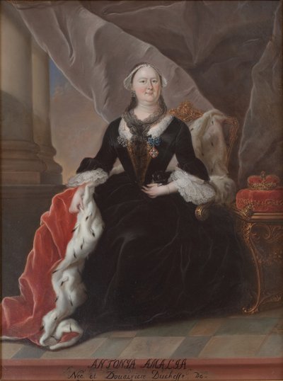 Antonia Amalia. Brunswickin ja Lüneburgin herttuatar. Syntynyt 22. huhtikuuta 1696 tekijältä KMS Stroe 16 H Ubekendt