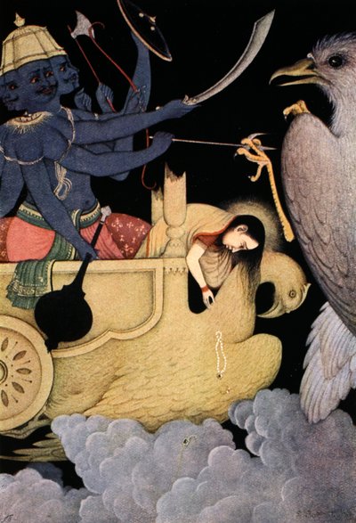 Ravana taistelee Jatayun kanssa, 1913. tekijältä K Venkatappa