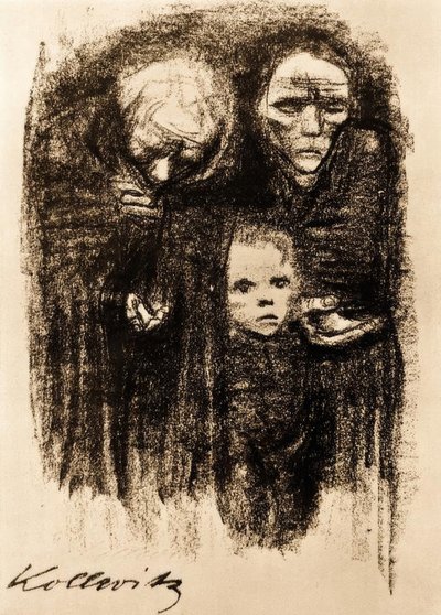 Bettelnde tekijältä Käthe Kollwitz