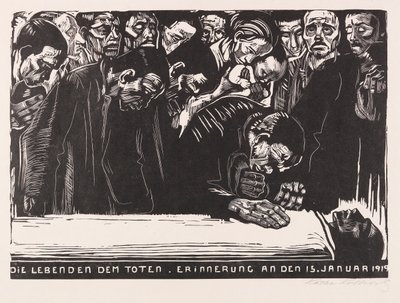 Karl Liebknechtin muistolehti, 1920. tekijältä Käthe Kollwitz