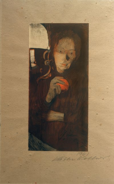 Nainen oranssilla tekijältä Käthe Kollwitz