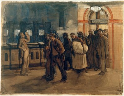 K.Kollwitz, Lehrterin aseman palaavat työntekijät tekijältä Käthe Kollwitz