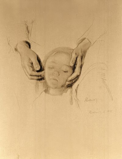 K.Kollwitz, Lapsen pää käsissä. tekijältä Käthe Kollwitz