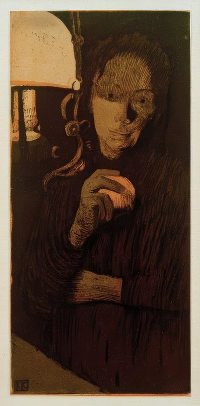 Käthe Kollwitz, Nainen oranssin kanssa / 1901 tekijältä Käthe Kollwitz