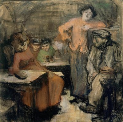 Pariser Kellerlokal tekijältä Käthe Kollwitz