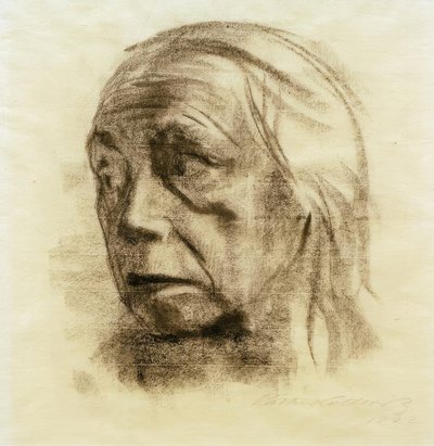 Selbstbildnis im Dreiviertelansicht nach links tekijältä Käthe Kollwitz