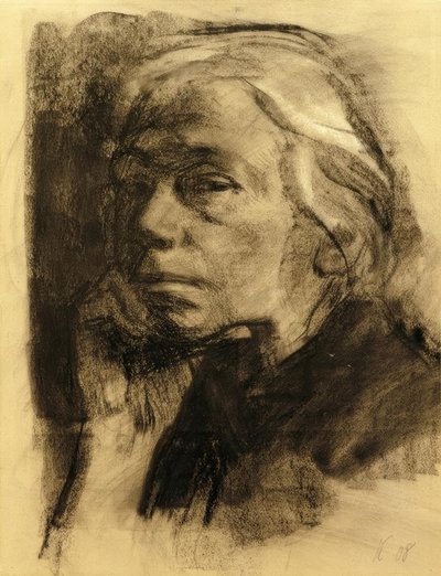 Selbstbildnis im Dreiviertelprofil nach links tekijältä Käthe Kollwitz