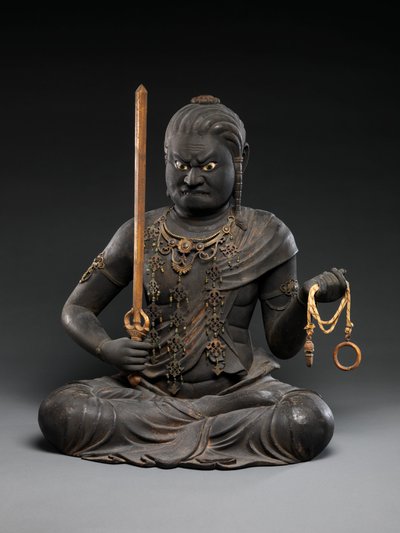 Fudō Myōō, 1200-luvun alku (lakka ja kulta kristallilla) tekijältä Kaikei Kaikei