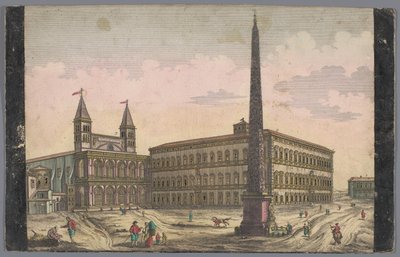 Näkymä Piazza di San Giovanni -aukiolle Lateranossa Roomassa Näkymä Place de St Lean de Lateranille (otsikko esineessä) tekijältä Kaiserlich Franziskische Akademie