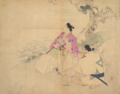 Kaksi miestä joen rannalla, 1800-luvun loppu - 1900-luvun alku. tekijältä Kajita Hanko
