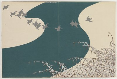 Sadan maailman kukat (Momoyogusa): joki talvella (Fuyu no kawa) tekijältä Kamisaka Sekka