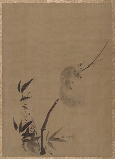 Orava bambulla, n. 1650. tekijältä Kanō Tan’yū