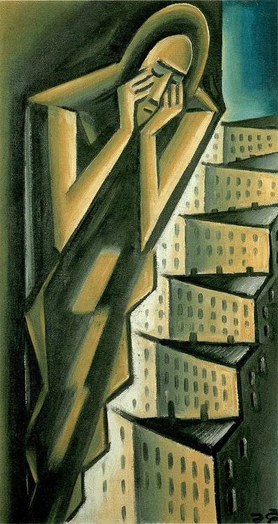 Nainen kaupungin yllä, noin 1917-1920 tekijältä Karel Capek