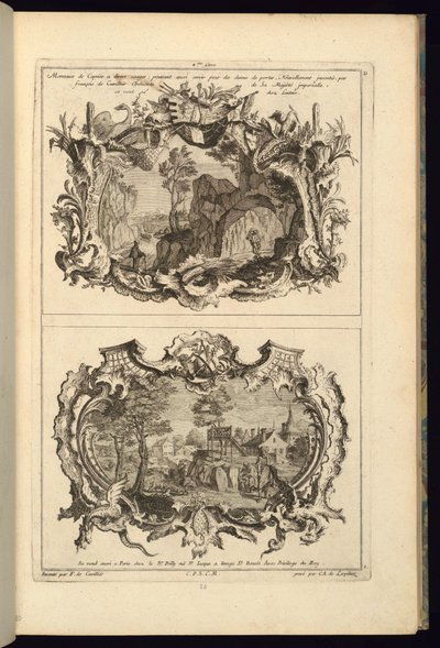Tuloste, Suunnitelma kahta kartonkia varten, 1745 tekijältä Karl Albert von Lespilliez