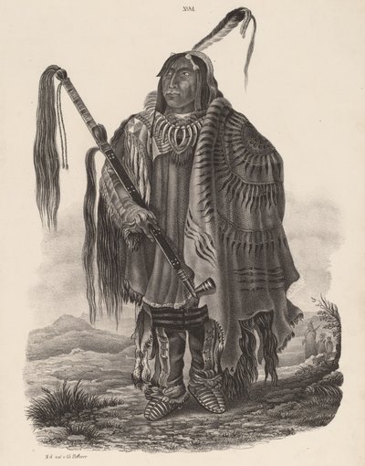 Monitari-intiaani, 1839. tekijältä Karl Bodmer
