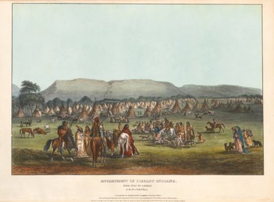 Piekann-intiaanien leiri tekijältä Karl Bodmer