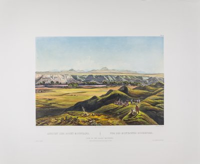 Tableau 44. Näkymä Rocky Mountainsille, Bodmer