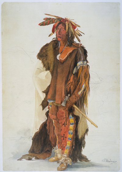 Wahk-ta-Ge-Li. Sioux-soturi tekijältä Karl Bodmer