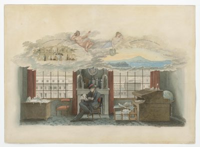Berliini, Klosterstraße. Teollisuusinstituutti. Beuth virka-asunnossaan tekijältä Karl Friedrich Schinkel