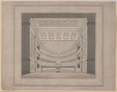 Berliini. Gendarmenmarktin Schauspielhaus, katsomo tekijältä Karl Friedrich Schinkel