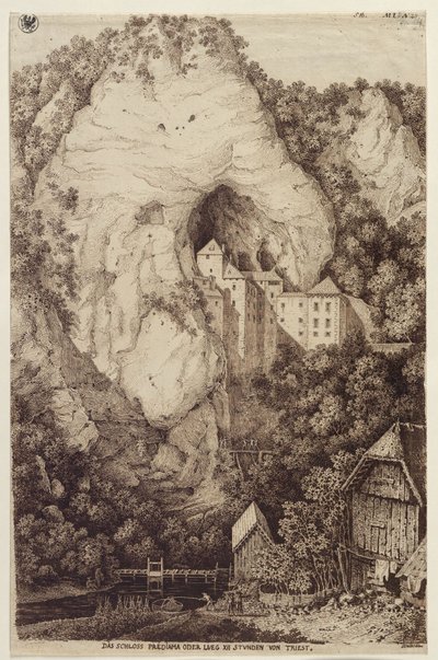 "Prediaman eli Luegin linna XII tunnin matkan päässä Triestestä" tekijältä Karl Friedrich Schinkel
