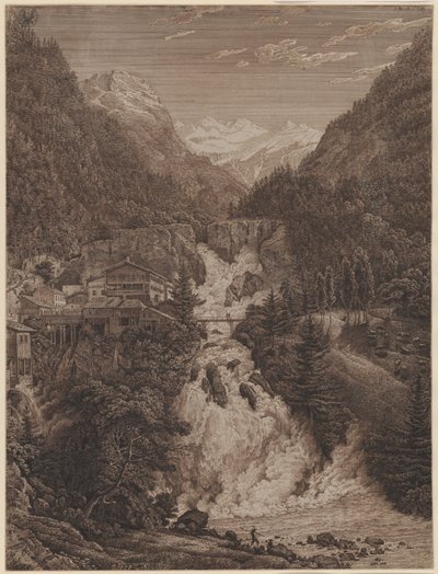 Vesiputous Wildbad Gasteinissa tekijältä Karl Friedrich Schinkel