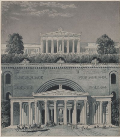 Ruhtinaan residenssi. Linnan sisäänkäynti tekijältä Karl Friedrich Schinkel