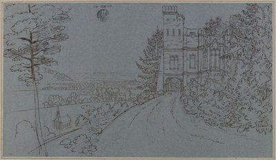 Köstritz. Keinotekoinen raunio linnanpuistossa (?) tekijältä Karl Friedrich Schinkel