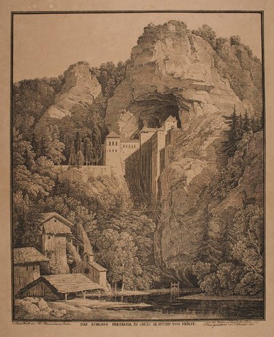 Predjaman linna Triesten lähellä tekijältä Karl Friedrich Schinkel