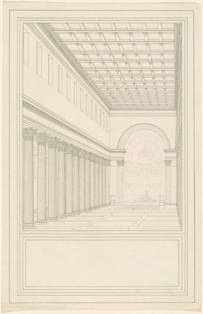 Berliinin katedraalin nave ja apse ilman poikkikulkua tekijältä Karl Friedrich Schinkel