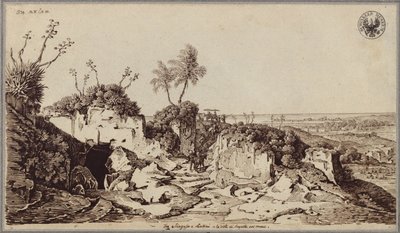 Syrakusan ja Lentinin välillä, näkymä Augustaan ja merelle tekijältä Karl Friedrich Schinkel