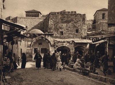Jerusalem, Street Scene (foto b/n) finlandès tekijältä Karl Grober