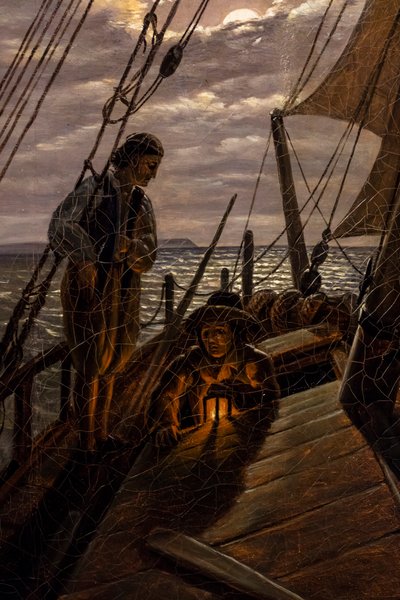 Purjevene, yksityiskohta, vuoden 1820 jälkeen (Öljy kankaalle) tekijältä Karl Gustav Carus